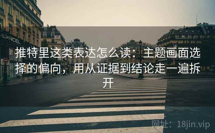 推特里这类表达怎么读：主题画面选择的偏向，用从证据到结论走一遍拆开