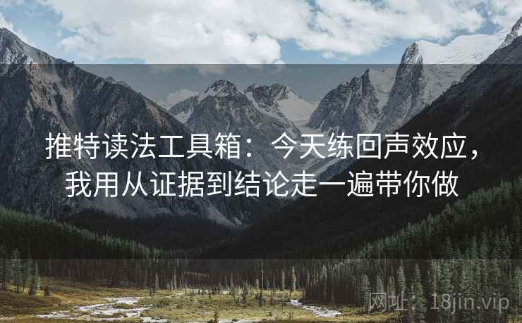 推特读法工具箱：今天练回声效应，我用从证据到结论走一遍带你做